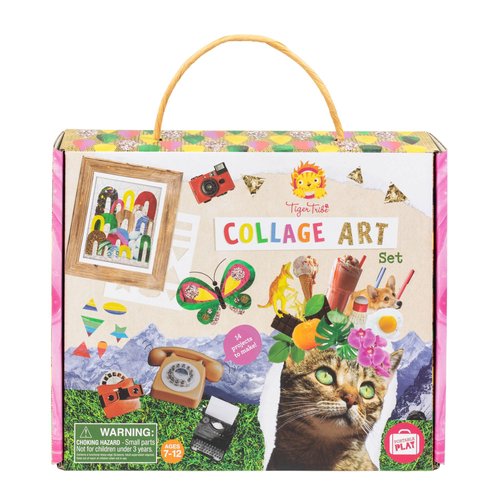 Tiger Tribe: Collage Art Set - All-in-1 Artist Kit, Includes Scissors, Pen, Stickers, Pattern Pag...