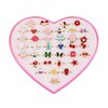 SUNMALL 36 pcs Adjustable Rings in Box, No Duplication, Children Kids Little Girl Pretend Play and Dress up Jewelry Set with Heart Shape Display Case, (A)