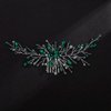 Aimimier Bridal Green Crystal Hair Comb Emerald Rhinestone Headpiece for Bride Wedding Prom Party Festival Hair Accessories for Women and Girls(Silver)
