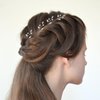 Generic 6PCS Rhinestone Hair Pins with Pearls and Crystals, Silver, for Women and Girls, Wedding, Bridal, Bridesmaids, u shaped hair pins crystal hair accessories, flower girl hair clip, Silver/white