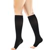 +MD Medical Compression Socks for Women and Men 23-32mmHg Open-Toe, Knee High Support Stockings for Edema, Varicose Veins, Black, Small
