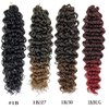 14inch GoGo Curl Crochet Braids for Water Wave Crochet Hair for Black Women,Natural Black Deep Wave Synthetic Braiding hair Extensions (5Packs,1B)