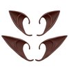Cosplay Brown Elf Ears - 2 Pairs Fairy Pixie Ears Soft Pointed Ears Tips Anime Party Dress Up Costume Makeup Masquerade Accessories Halloween Elven Vampire Fairy Ears (Brown)