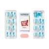 KISS imPRESS No Glue Pedi Press-On Nails, Design, Last Flowers', Medium Blue, Short Size, Squoval Shape, Includes 24 Nails, Prep Pad, Instructions Sheet, 1 Manicure Stick, 1 Mini File