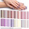 DANNEASY 16 Sheets Nail Polish Strips Full Nail Wraps Self Adhesive Nail Polish Stickers Nail Strips Sticker Nails for Women Nail Art with 1pc Nail File, Cuticle Stick (Gradient Glitter)
