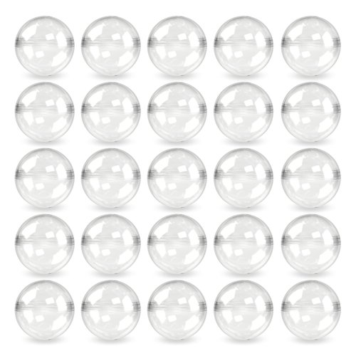 Capsule Vending Machine Round 250 pcs 1.1 inch - Gumball Machine Capsules Bulk Clear Container - Easter Basket Stuffers Birthday Gifts Pinata Stuffers DIY Craft Supplies - Clear Capsules Empty