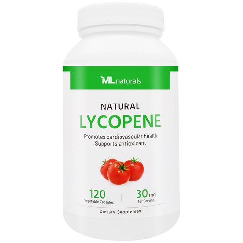 ML Naturals Natural Lycopene 30 mg 120 Vegetable Capsules. All-Natural from Tomatoes. Non-GMO. Antioxidant Supplement.