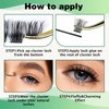 Lash Clusters,96 Pcs Cluster Lashes D Curl 10mm DIY Lash Extensions Eyelash Clusters,KEYYOU Volume Wispy Individual Lashes Soft&Comfortable Easy DIY at Home(Y05,D-10mm)