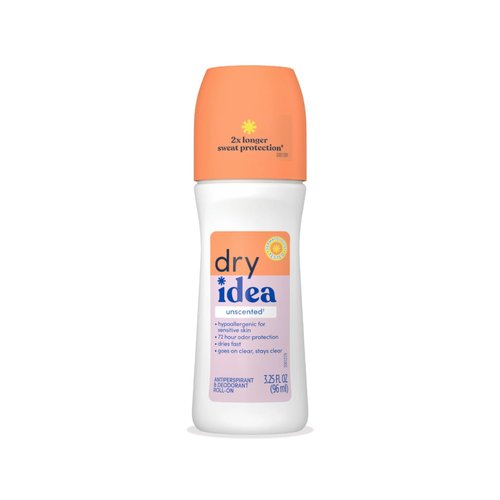 Dry Idea Anti Perspirant Deodorant Roll On Unscented 3.25 Ounce - Pack of 2