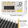 SEEDEW 3D-Double Tips Lash Extensions, 0.07mm D Curl 11mm 12 Rows/Tray, W Shape 3DD Flat Stem, PBT Natural False Eyelashes for Beginner Artist, Lash Tech, Beauty Salon(3DD-Matte Black-0.07-D-11mm)