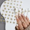 6Sheets Crystal Star Nail Stickers for Nail Art Black Gold Silver Design Stars Nail Art Sticker 3D Glitter Star Sticker Self-Adhesive Pegatinas Uñas Luxury Nail Decals for DIY Nail Tips Manicure Decor