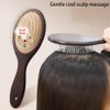 Wooden Paddle Hair Brush with Metal Bristle, Anti-frizz Metal Detangling Brush Styling Hairbrush Comb for Curly Fine Wavy Straight Hair, Scalp Massage Brush, Wet or Dry Use