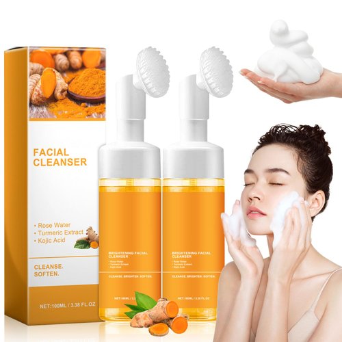 NUOKOU Turmeric Facial Cleanser, Turmeric Face Wash, Foaming Facial Cleanser, Deep cleansing of f...
