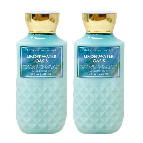 Generic Bath and Body Work UNDERWATER OASIS Daily Nourishing Body Lotion Bundle - Lot of 2 - Full Size, blue