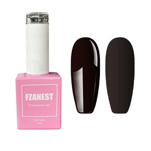 FZANEST Black Brown Gel Nail Polish 15ml,15ml Dark Brown Gel Polish Soak Off UV LED Nail Polish N...