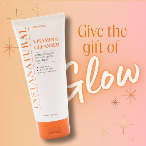InstaNatural Vitamin C Cleanser Face Wash, Brightens and Reduces Signs of Aging, Fine Lines and Uneven Texture, with Coconut Water and Aloe Vera, 6.7 FL Oz
