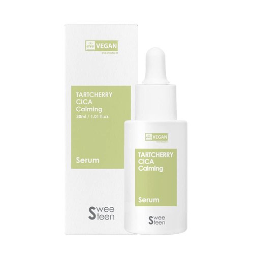 [SWEETEEN] Tart Cherry CICA Calming Serum, Korean Skincare, Vegan Beauty, Eve Vegan Certified, Eco-Friendly, Vegan-Friendly, Vegan Facial Serum for Day & Night, 1.01 Fl. Oz.