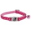 Meow Town Two-Tone Pawprint Cat Collar, 3/8-Inch, Pink