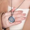 Aromatherapy Essential Oil Diffuser Necklace Stainless Steel lnspirational Locket Pendant(Flower)
