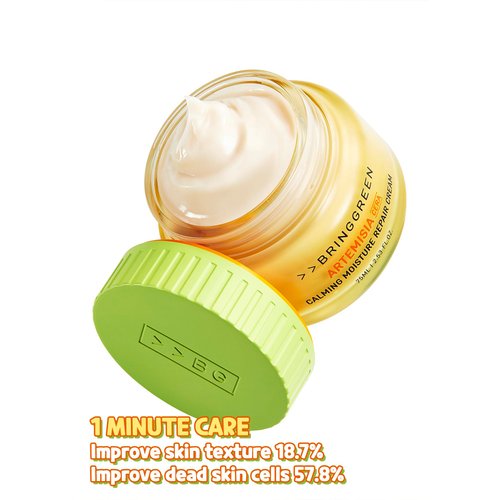 BRING GREEN Artemisia Cera Calming Moisture Repair Cream | Vegan Daily Skincare for Redness Relief, Soothing & Hydrating Sensitive Skin, Irritated Skin, Moisturizer for Dry, Oily Skin Repair