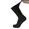 3 Pairs of Premium Cotton Loose Top Diabetic Neuropathy Crew Socks (10-13, Black)