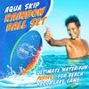 Billeeit Water Skipping Balls Set for Pool Play, Include 1 Rugby, 2 Balls and 2 Discs, Rainbow Color Splash Water Bouncing Balls, Fun Beach Toys & Games for Kids 3+ 4-8-12 and Adults