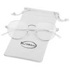 Kursan Blue Light Blocking Glasses for Women Men Stylish Round Metal Frame Clear Lens Eyeglasses (Silver)