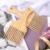 SmallCat 2pcs Bamboo Hair Picks for Curly Hair, Anti-Static Bamboo Beard Hair Pick Hair Comb, 3 x 7.28 Inch Anti-Tangled Long Tooth Hair Lift Combs for Men Women Long Wavy Curly Thick Hair