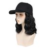AliRobam Hat with Natural Wave hair Extensions attached for woman Baseball cap wig Short Bob Hairstyle Adjustable Wig (Black)