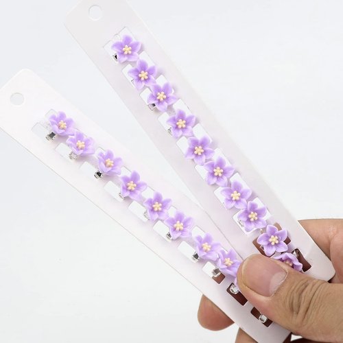 Spenlly 20Pcs Mini Flower Hair Clips for Women Girls, Cute Floral Hair Pins Bridal Wedding Hair Barrettes Beach Party Hair Accessories (Blue)