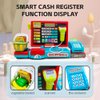 Kids Cash Register Toy Playset with Real Calculator, Checkout Scanner, Weighter, Credit Card, Play Money, Conveyor, Food Toys, Toddler Pretend Play Store, Grocery Shopping Toys for Kids