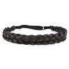 Braided Hair band Plaited Headband Elastic Stretch Wide Plaited Braids Braided Headband Synthetic Hairpiece Chunky Braided Headband Trendy Girls Women (Medium-five strands braided, dark brown)
