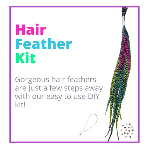 Tie Dye Feather Hair Extensions, 100% Real Rooster Feathers, 20 Long Thin Loose Individual Feathers, By Feather Lily Mixed