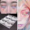 BLUPLE White False Eyelashes Cosplay Halloween White Eye lashes Extension Tools Natural Looking Anime Makeup Masquerade Party Eyelashes (White-3pairs)