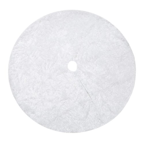 Sattiyrch Faux Fur Christmas Tree Skirt 36",White Xmas Decorations for 6ft Christmas Tree (White, 36in)