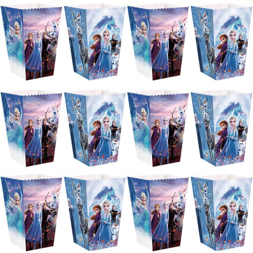 24 PCS Frozen Party Popcorn Boxes, Frozen Party Favor Boxes Frozen Candy Boxes for Kids Birthday Party Supplies