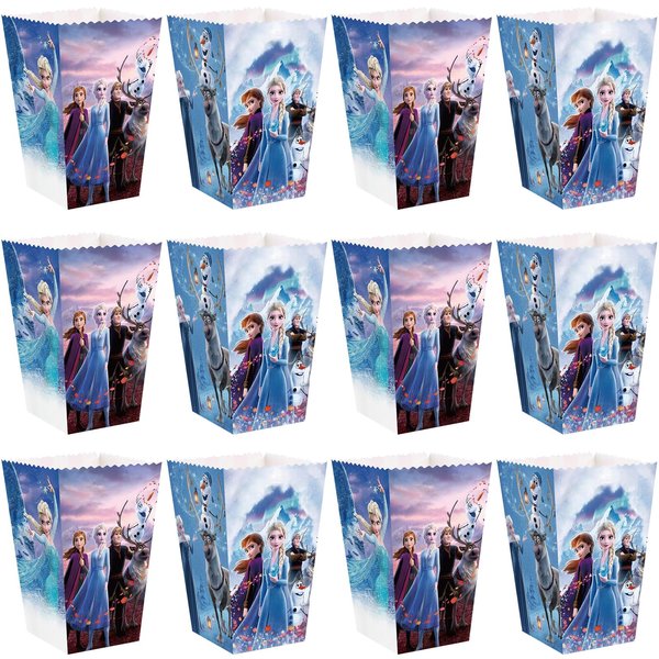 24 PCS Frozen Party Popcorn Boxes, Frozen Party Favor Boxes Frozen Candy Boxes for Kids Birthday Party Supplies