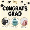 HOUSE OF PARTY Black Congrats Grad Balloons Banner - 16 Inch Black Graduation Foil Balloons for Graduation Party Decorations 2024, Congratulations Backdrop Balloons for Class of 2024 Graduation Decor