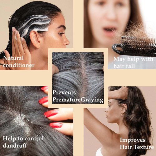 Shikakai Powder by mi nature | Acacia Concinna | Natural Hair Care | Vegan | Excellent Hair Conditioner| 227g (8 OZ)