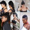 Long Braided Ponytail Mohawks Wig Braided High Ponytail Extension for Black Women Goddess Fishtail Braid Ponytail extension Black Yaki Straigh Ponytail Faux Hawk Clip in Ponytail Hair Extensions