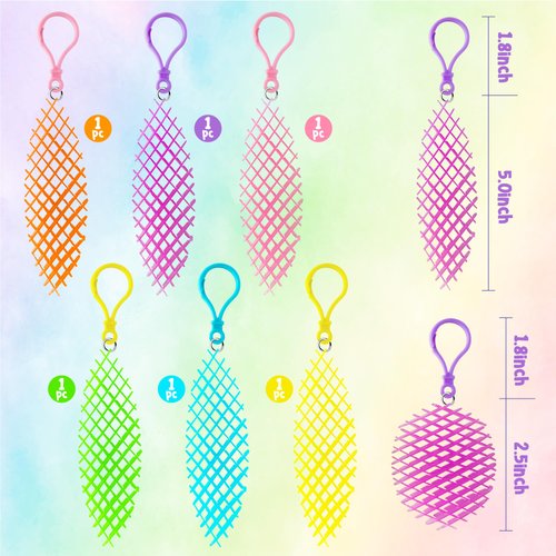 Wood Homing Fidget Worm Toy Keychains - 6PCS Resistance Fidget Toys Key Chains for Kids Fidget Worm Stress Anxiety Relief Toys for Adults Cute Worm Shaped Ornament Key Ring Calming Sensory Hand Toys