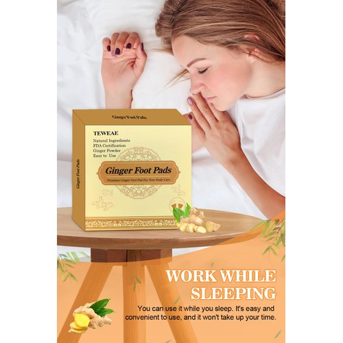 TEWEAE Ginger Foot Pads (40 Pads), Upgrade 2-in-1 Foot Pads, Easy to Use, Premium Natural Ingredients Ginger Powder, Bamboo Vinegar Foot Patches (40 Pads)