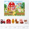 7Pcs Farm Themed Party Supplies,Indoor and Outdoor Farm Animals 3D Table Decoration,Include Farm Animals Centerpieces and Farm Happy Birthday Background Cloth