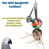 1976 Spaghetti Leather Bonka Bird Toys Durable Shiny Stainless Steel Parrot Cockatoo African Grey Macaw