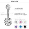 Incaton 14G Belly Button Ring Surgical Stainless Steel Round Cubic Zirconia Navel Barbell Belly Rings For Women 6/8/10/12mm 1S12