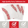 gisgfim 96 Pcs Baseball Party Supplies Bundle Paper Plates Napkins Baseballs Party Birthday Decorations Favors For Girls Serves 24
