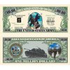 US Army Commemorative Million Dollar Bill with Bonus “Thanks a Million” Gift Card Set and Clear Protector