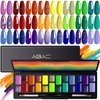 ABAC Rainbow Solid Gel Polish Set 24 Color,Hema-free Glitter Neon Gel Polish Set,Yellow Purple Blue Gel Polish Kit,Nail Kit with Double-Ended Nail Art Brush Soak Off LED Gel Nail Kit Manicure DIY Home