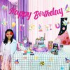 JOYMEMO Science Happy Birthday Banner with Garland - Girls Science Birthday Party Decorations, Science Themed Birthday Chemistry Party Supplies