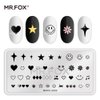 MRFOX 5 Pcs Nail Plates Stamping Set Marbled Punk Spider Web Heart Star Theme Leaf Nail Art DIY Stamping Template
